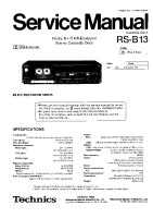 Technics - RSB-13 - Service manual 